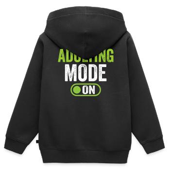 Erwachsen Werden Modus An Erwachsener Geburtstag - Kinder Premium Organic Zip Hoodie - Schwarz - Hinten - AI Model Kid Male (0cm)