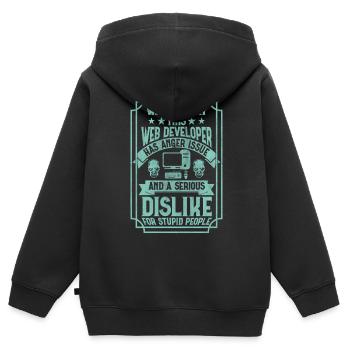 Funny Programmer Web Developer Funny - Kinder Premium Organic Zip Hoodie - Schwarz - Hinten - AI Model Kid Male (0cm)