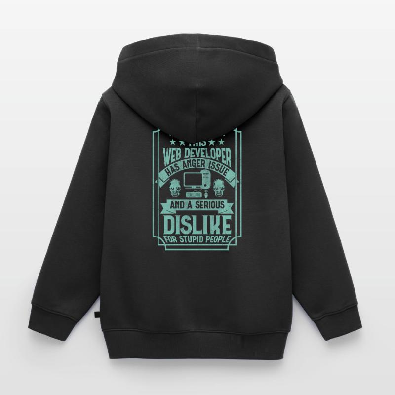 Funny Programmer Web Developer Funny Kinder Premium Organic Zip Hoodie