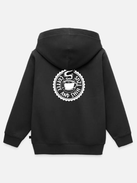 Kaffee und Shih Tzu - Premium børne zip-hættetrøje økologisk - sort