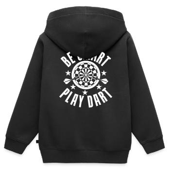 Dart Darter Darts Player Darts Gift Slogan Idea - Sweat Premium à capuche zippé enfant bio - noir - Dos - AI Model Kid Male (0cm)