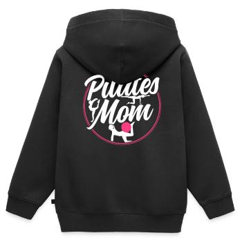 Pilates Mama Mami Mère Amante - Sweat Premium à capuche zippé enfant bio - noir - Dos - AI Model Kid Male (0cm)