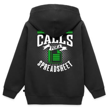 This requires a spreadsheet accountant table - Kids Premium Organic Zip-up Hoodie - black - Back - AI Model Kid Male (0cm)