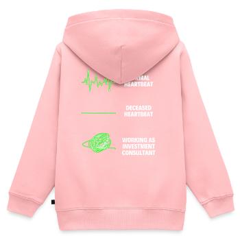 Consultant en investissement Bourse - Sweat Premium à capuche zippé enfant bio - rose - Dos - AI Model Kid Female (0cm)