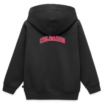 Colorado - Kinder Premium Organic Zip Hoodie - Schwarz - Hinten - AI Model Kid Male (0cm)