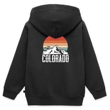 Colorado - Kinder Premium Organic Zip Hoodie - Schwarz - Hinten - AI Model Kid Male (0cm)