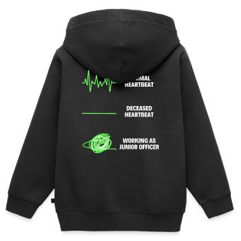 Junior Officer Professional Worker - Kids Premium Organic Zip-up Hoodie - black - Back - AI Model Kid Male (0cm)