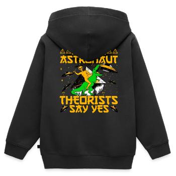 Ancient Astronaut Theorists say yes - Kids Premium Organic Zip-up Hoodie - black - Back - AI Model Kid Male (0cm)