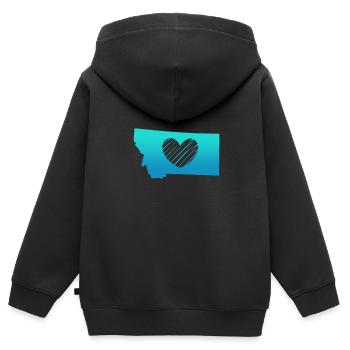 Montana - Kinder Premium Organic Zip Hoodie - Schwarz - Hinten - AI Model Kid Male (0cm)