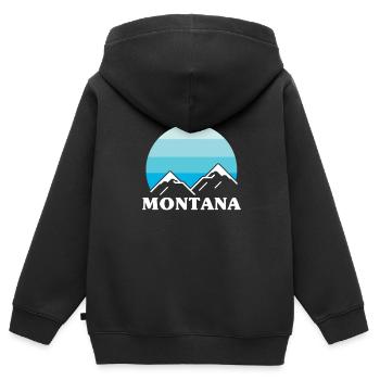 Montana - Kinder Premium Organic Zip Hoodie - Schwarz - Hinten - AI Model Kid Male (0cm)