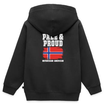 Norway - Kids Premium Organic Zip-up Hoodie - black - Back - AI Model Kid Male (0cm)