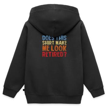 Ruhestand - Kinder Premium Organic Zip Hoodie - Schwarz - Hinten - AI Model Kid Male (0cm)