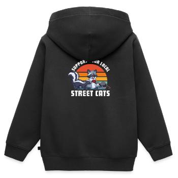 Stinktier - Kinder Premium Organic Zip Hoodie - Schwarz - Hinten - AI Model Kid Male (0cm)
