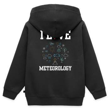 Ich Liebe Meteorologie Klimatologie Meteorologe - Kinder Premium Organic Zip Hoodie - Schwarz - Hinten - AI Model Kid Male (0cm)