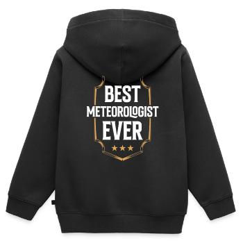 Meilleur météorologue de tous les temps profession de météorologue - Sweat Premium à capuche zippé enfant bio - noir - Dos - AI Model Kid Male (0cm)