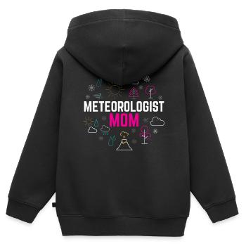 Météorologue Maman Profession Météorologue Météorologie - Sweat Premium à capuche zippé enfant bio - noir - Dos - AI Model Kid Male (0cm)