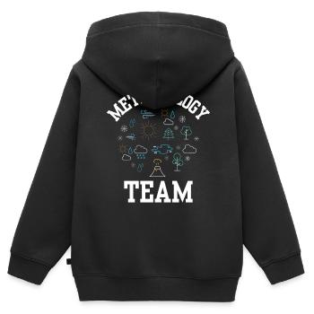 Team Meteorologie Meteorologe Wettervorhersage - Kinder Premium Organic Zip Hoodie - Schwarz - Hinten - AI Model Kid Male (0cm)