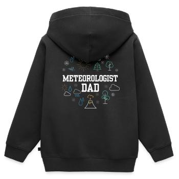 Meteorologe Papa Wettervorhersage Meteorologie - Kinder Premium Organic Zip Hoodie - Schwarz - Hinten - AI Model Kid Male (0cm)