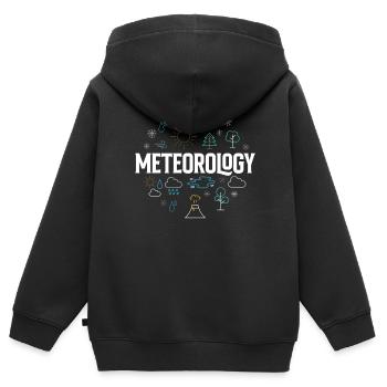 Meteorologie Wettervorhersage Meteorologe Beruf - Kinder Premium Organic Zip Hoodie - Schwarz - Hinten - AI Model Kid Male (0cm)
