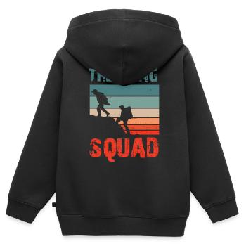 Équipe de trekking Randonneurs - Sweat Premium à capuche zippé enfant bio - noir - Dos - AI Model Kid Male (0cm)