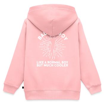Ballet boy normal boy, juste cool ballet - Sweat Premium à capuche zippé enfant bio - rose - Dos - AI Model Kid Female (0cm)