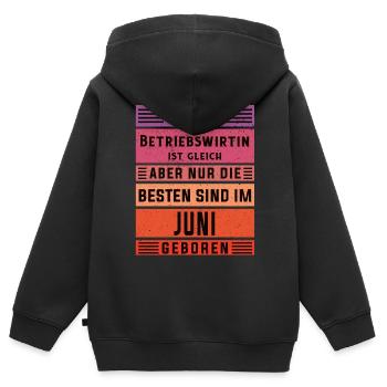 BWL Geburtstag Juni geboren Betriebswirtin - Kinder Premium Organic Zip Hoodie - Schwarz - Hinten - AI Model Kid Male (0cm)