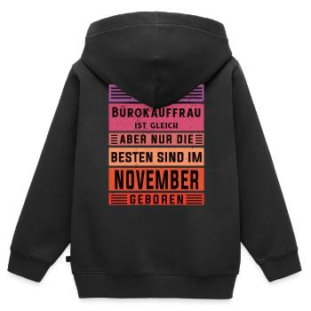 Angestellter Geburtstag November geboren - Kinder Premium Organic Zip Hoodie - Schwarz - Hinten - AI Model Kid Male (0cm)