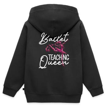 Professeur de ballet - Ballet danseur ballet - Sweat Premium à capuche zippé enfant bio - noir - Dos - AI Model Kid Male (0cm)