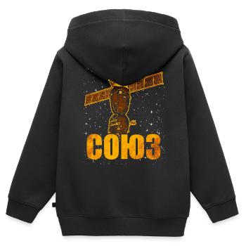 Vaisseau spatial soviétique Soyouz - Sweat Premium à capuche zippé enfant bio - noir - Dos - AI Model Kid Male (0cm)