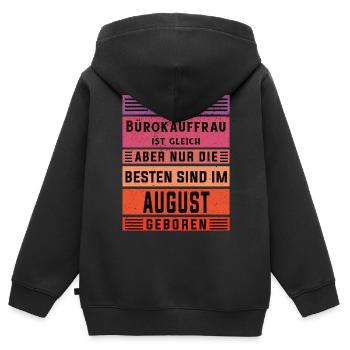 Angestellter Geburtstag August geboren - Kinder Premium Organic Zip Hoodie - Schwarz - Hinten - AI Model Kid Male (0cm)