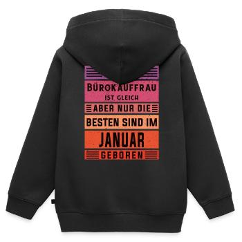 Angestellter Geburtstag Januar geboren - Kinder Premium Organic Zip Hoodie - Schwarz - Hinten - AI Model Kid Male (0cm)