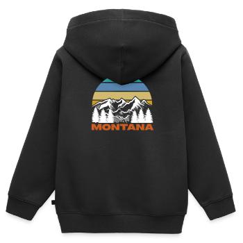 Montana - Kinder Premium Organic Zip Hoodie - Schwarz - Hinten - AI Model Kid Male (0cm)