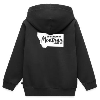 Montana - Kinder Premium Organic Zip Hoodie - Schwarz - Hinten - AI Model Kid Male (0cm)