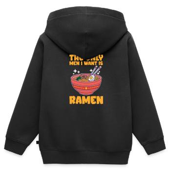 Ramen - Sweat Premium à capuche zippé enfant bio - noir - Dos - AI Model Kid Male (0cm)
