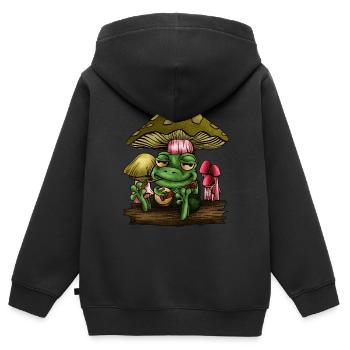 Chemises Banjo Pour Hommes Bluegrass Appalachia Folk - Sweat Premium à capuche zippé enfant bio - noir - Dos - AI Model Kid Male (0cm)