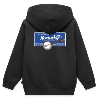 Chemises Banjo Pour Hommes Bluegrass Appalachia Folk - Sweat Premium à capuche zippé enfant bio - noir - Dos - AI Model Kid Male (0cm)