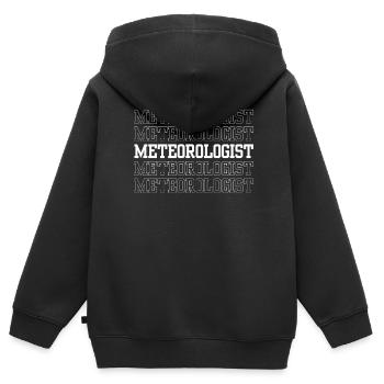 Meteorologe Beruf Wettervorhersage Meteorologie - Kinder Premium Organic Zip Hoodie - Schwarz - Hinten - AI Model Kid Male (0cm)
