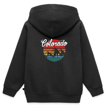 Colorado - Kinder Premium Organic Zip Hoodie - Schwarz - Hinten - AI Model Kid Male (0cm)