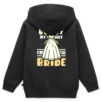 Aus Dem Weg Ich Bin Die Braut Bräute Hochzeit - Kinder Premium Organic Zip Hoodie - Schwarz - Hinten - AI Model Kid Male (0cm)