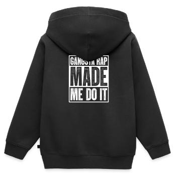 Hip Hop Rap Music Rapper Hiphop Gift - Sweat Premium à capuche zippé enfant bio - noir - Dos - AI Model Kid Male (0cm)