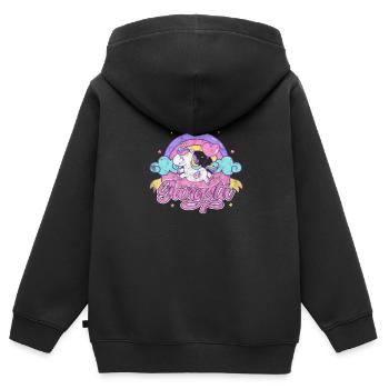 Hip-hop - Sweat Premium à capuche zippé enfant bio - noir - Dos - AI Model Kid Male (0cm)