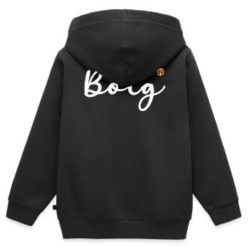 Catalan - Boig 2 – par OBV - Sweat Premium à capuche zippé enfant bio - noir - Dos - AI Model Kid Male (0cm)