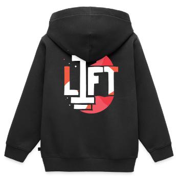 Lift Workout Gewichtheben Gewichtheber Gym - Kinder Premium Organic Zip Hoodie - Schwarz - Hinten - AI Model Kid Male (0cm)