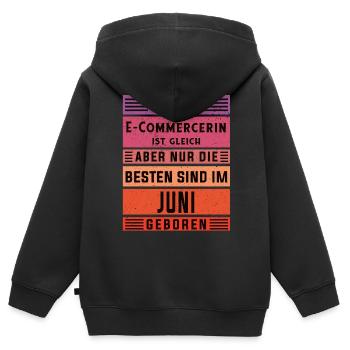 Online-Händler Geburtstag Juni geboren - Kinder Premium Organic Zip Hoodie - Schwarz - Hinten - AI Model Kid Male (0cm)