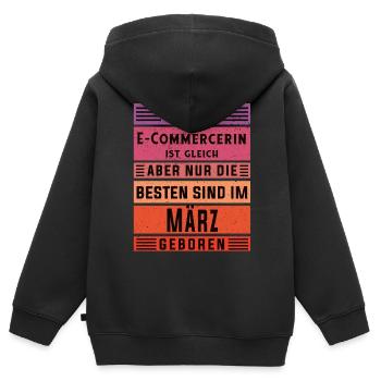 Online-Händler Geburtstag März geboren - Kinder Premium Organic Zip Hoodie - Schwarz - Hinten - AI Model Kid Male (0cm)