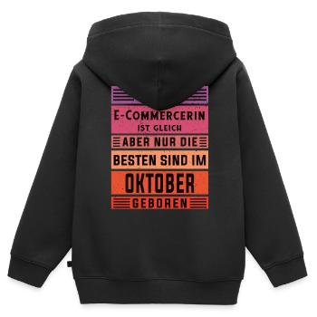 Online-Händler Geburtstag Oktober geboren - Kinder Premium Organic Zip Hoodie - Schwarz - Hinten - AI Model Kid Male (0cm)