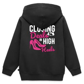 Immobilien-Händler Für Immobilien-Makler - Kinder Premium Organic Zip Hoodie - Schwarz - Hinten - AI Model Kid Male (0cm)