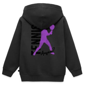 Tennisplatz Spruch Für Tennis - Kinder Premium Organic Zip Hoodie - Schwarz - Hinten - AI Model Kid Male (0cm)