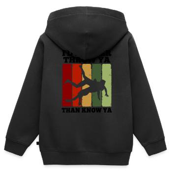 Grappling Martial Arts Wrestling - Kinder Premium Organic Zip Hoodie - Schwarz - Hinten - AI Model Kid Male (0cm)