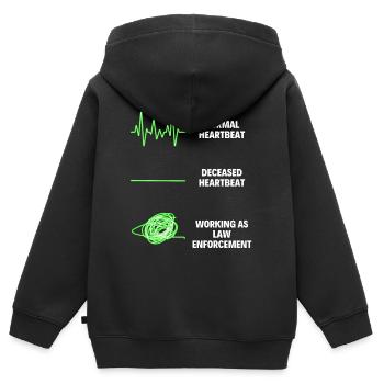 Travailleur professionnel chargé de l’application de la loi - Sweat Premium à capuche zippé enfant bio - noir - Dos - AI Model Kid Male (0cm)